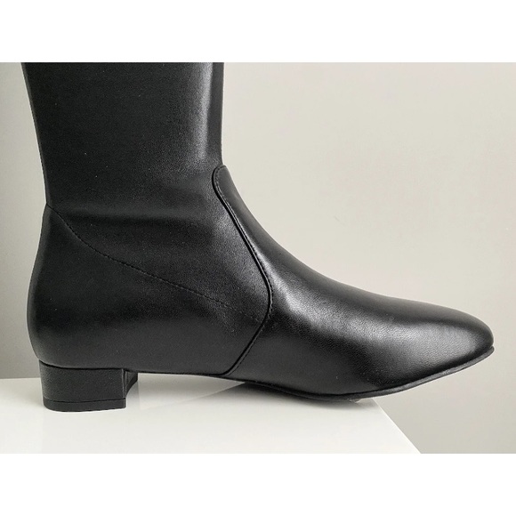$895 Stuart Weitzman Genna 25 City Black Napa Leather Over The Knee Flat Boots 6 - Picture 4 of 16